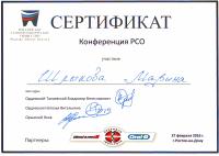 Сертификат отделения Шолохова 11Б